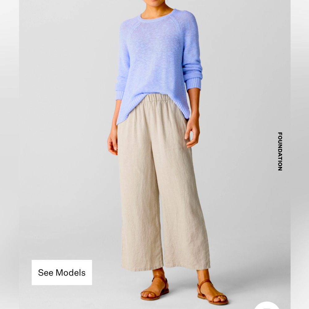 Eileen Fisher Organic Linen Wide-Leg Pants